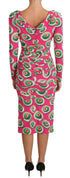 Dolce & Gabbana Pink Silk Cup Cake Sheath Stretch Dress