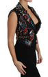 Dolce & Gabbana Black Crystal Sicily Vest Waistcoat