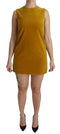 Dolce & Gabbana Mustard Velvet Stretch Shift Mini Dress