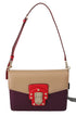Dolce & Gabbana Purple Beige Red Leather LUCIA Crossbody Purse Bag for Women