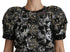 Dolce & Gabbana Black Sequined Crystal Embellished Top Blouse