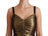 Dolce & Gabbana Gold Metallic Stretch Bodycon Ruched Dress
