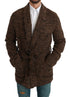 Dolce & Gabbana Brown Checkered Wool Robe Coat Wrap Jacket