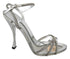 Dolce & Gabbana Crystal Ankle Strap Sandals Silver Leather Women’s Shoes