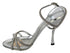 Dolce & Gabbana Crystal Ankle Strap Sandals Silver Leather Women’s Shoes