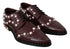 Dolce & Gabbana Women's Bordeaux Leather Crystal Pearl Formal Shoes