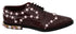 Dolce & Gabbana Women's Bordeaux Leather Crystal Pearl Formal Shoes