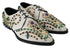 Dolce & Gabbana Dress Brogue Shoes White Suede with Multicolor Crystals – Women’s