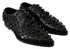 Dolce & Gabbana Dress Brogue Shoes Black Leather with Crystals – Women’s