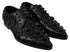 Dolce & Gabbana Dress Brogue Shoes Black Leather with Crystals – Women’s