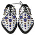 Dolce & Gabbana Dress Brogue Shoes White Leather with Crystals – Women’s