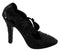 Dolce & Gabbana Cinderella Black Floral Crystal Heels Shoes - Women’s