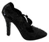 Dolce & Gabbana Cinderella Black Floral Crystal Heels Shoes - Women’s
