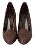 Dolce & Gabbana Women's Brown PVC Cinderella Heels – Floral Crystal Pumps