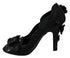 Dolce & Gabbana Black Cinderella Crystal Heels – Floral PVC Pumps for Women