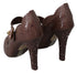 Dolce & Gabbana Brown Cinderella Crystal Heels – Floral PVC Pumps for Women