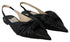 Jimmy Choo Black Nappa Leather Annabell Pointed Toe Flats Sandals for Women