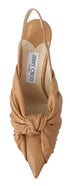 Jimmy Choo Beige Patent Leather Heels for Women – Pointed Toe Pumps Annabell 85