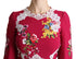 Dolce & Gabbana Red Floral Embroidered Sheath Midi Dress