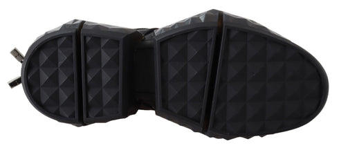 Jimmy Choo Black & Pink Diamond Trail Leather Mesh Sneakers for Women