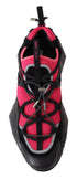 Jimmy Choo Black & Pink Diamond Trail Leather Mesh Sneakers for Women