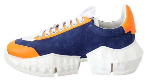 Jimmy Choo Electric Blue & Orange Leather Mix Chunky Sneakers for Women