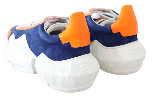 Jimmy Choo Electric Blue & Orange Leather Mix Chunky Sneakers for Women