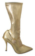 Dolce & Gabbana Gold Sock Boots | Rhinestone Stretch Ankle Heels for Women