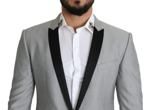 Dolce & Gabbana Light Gray Single Breasted SARTORIA Blazer