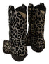 Dolce & Gabbana Leopard Cowboy Boots – Black & Gray Mid-Calf Women's Boots