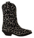 Dolce & Gabbana Leopard Cowboy Boots – Black & Gray Mid-Calf Women's Boots
