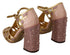 Dolce & Gabbana Pink Gold T-Strap Crystal Leather Pumps – Women’s