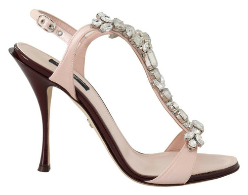Dolce & Gabbana Pink Crystal Embellished Keira Heels for Women’s