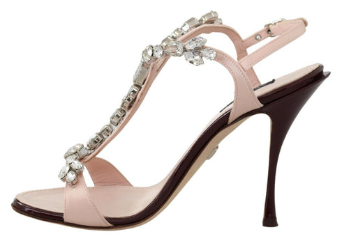 Dolce & Gabbana Pink Crystal Embellished Keira Heels for Women’s