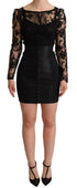 Dolce & Gabbana Black Fitted Lace Top Bodycon Mini Dress