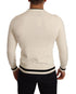 Dolce & Gabbana White Heraldic Cashmere Pullover Sweater