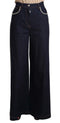 Dolce & Gabbana Dark Blue Crystal Embellished Flare Jeans