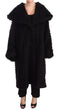 Dolce & Gabbana Black Mohair Fur Cape Trench Coat Jacket