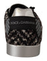 Dolce & Gabbana Silver Leather Brown Cotton Wool Sneakers Shoes