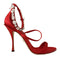 Dolce & Gabbana Red Satin Crystal-Embellished Keira Heels Sandals – High Heels Shoes