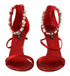 Dolce & Gabbana Red Satin Crystal-Embellished Keira Heels Sandals – High Heels Shoes
