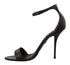Dolce & Gabbana Black Ostrich Leather Stiletto Ankle Strap Heels - Women’s