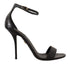 Dolce & Gabbana Black Ostrich Leather Stiletto Ankle Strap Heels - Women’s