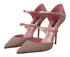 Dolce & Gabbana Pink Glitter Mary Jane Strappy Heels for Women