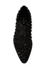 Dolce & Gabbana Jeweled Lace-Up Flats Shoes in Black Grosgrain Women’s
