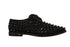 Dolce & Gabbana Jeweled Lace-Up Flats Shoes in Black Grosgrain Women’s