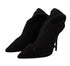 Dolce & Gabbana Black Knit Sock Boots – Women's Stretch Knee-High Booties