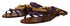 Dolce & Gabbana Purple Leather Devotion Gladiator Flat Sandals – Women's Gold Chain Embellished Flats Shoes