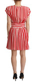 Dolce & Gabbana Red White Stripes Silk Mini A-line Dress