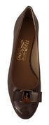 Salvatore Ferragamo Caraway Brown Vara Bow Low Heels Pumps for Women